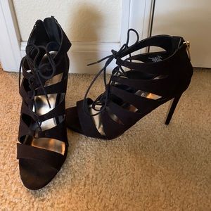 Madden Girl Black Lace-Up Heels